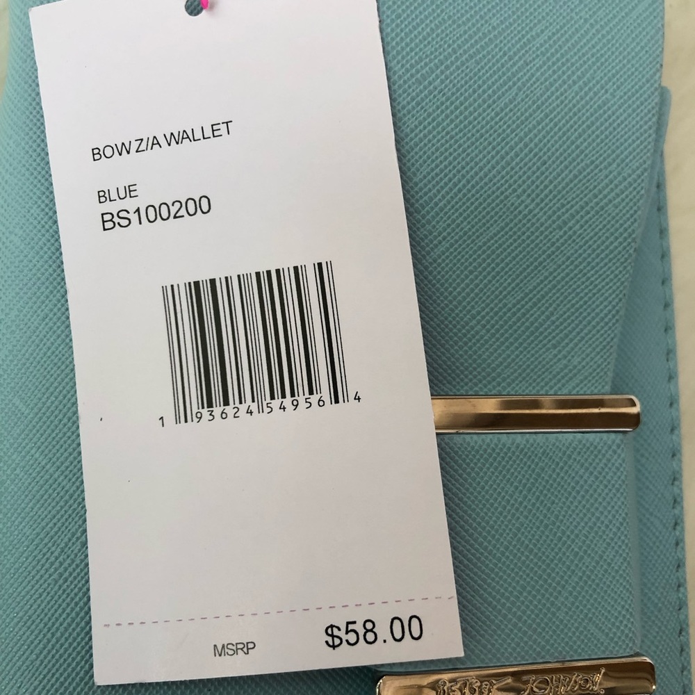 Betsey Johnson NWT Blue Bow Wallet With Wristlet - Picture 6 of 7